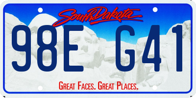 SD license plate 98EG41