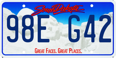 SD license plate 98EG42