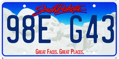 SD license plate 98EG43
