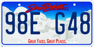 SD license plate 98EG48
