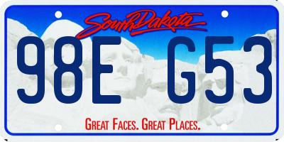 SD license plate 98EG53