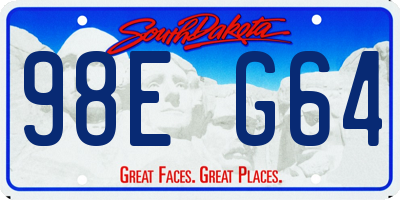 SD license plate 98EG64