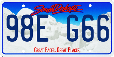 SD license plate 98EG66