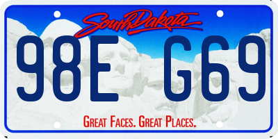 SD license plate 98EG69