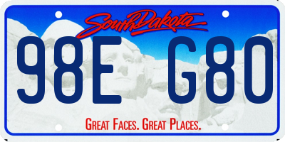 SD license plate 98EG80