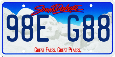 SD license plate 98EG88