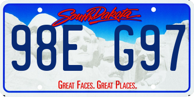 SD license plate 98EG97