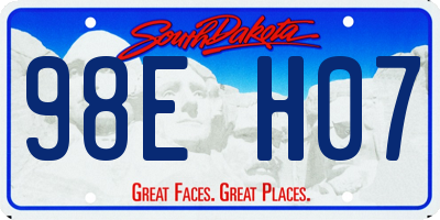 SD license plate 98EH07