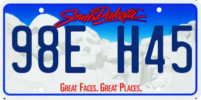 SD license plate 98EH45