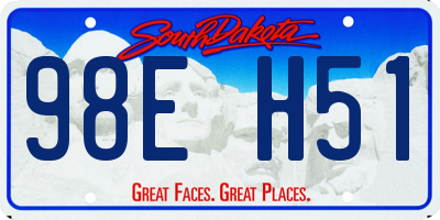 SD license plate 98EH51