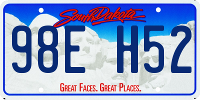 SD license plate 98EH52