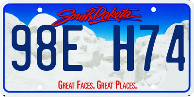 SD license plate 98EH74