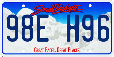 SD license plate 98EH96