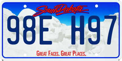 SD license plate 98EH97