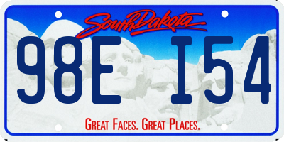 SD license plate 98EI54