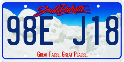 SD license plate 98EJ18