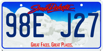 SD license plate 98EJ27