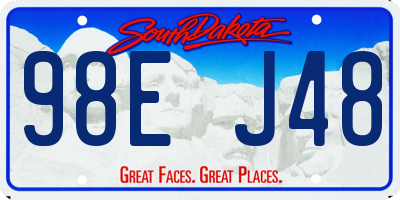 SD license plate 98EJ48