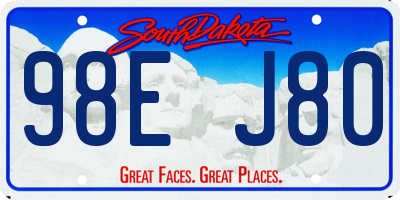 SD license plate 98EJ80