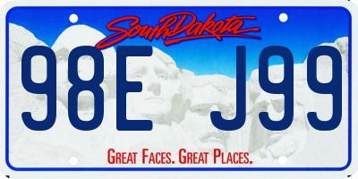 SD license plate 98EJ99