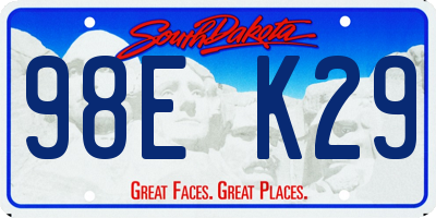 SD license plate 98EK29