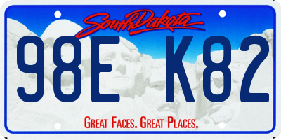 SD license plate 98EK82