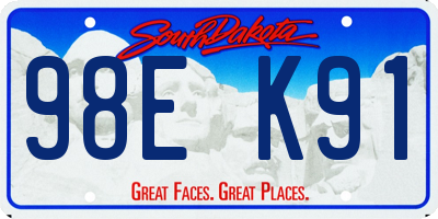 SD license plate 98EK91