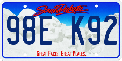 SD license plate 98EK92