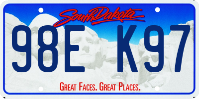 SD license plate 98EK97