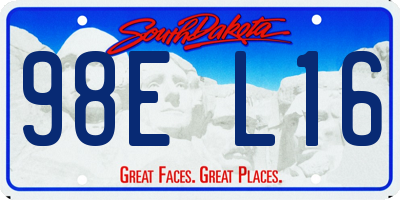 SD license plate 98EL16