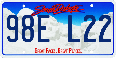 SD license plate 98EL22