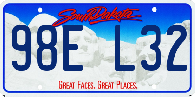 SD license plate 98EL32