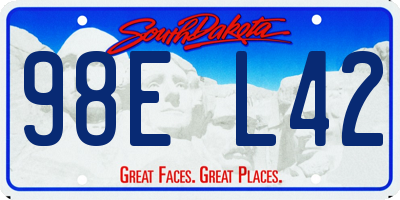 SD license plate 98EL42