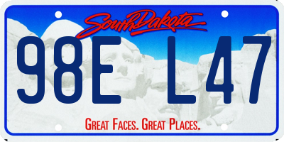 SD license plate 98EL47
