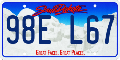 SD license plate 98EL67