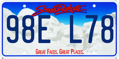 SD license plate 98EL78