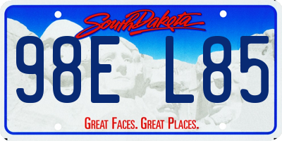 SD license plate 98EL85