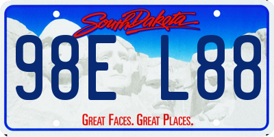 SD license plate 98EL88