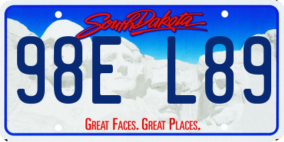 SD license plate 98EL89