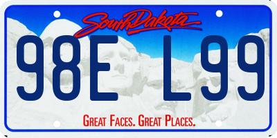 SD license plate 98EL99