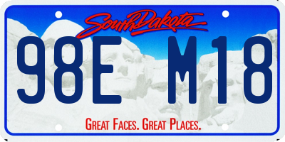SD license plate 98EM18