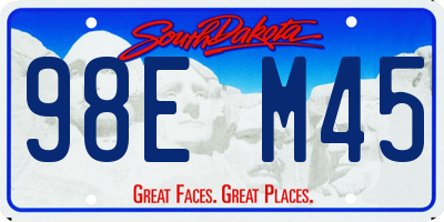 SD license plate 98EM45