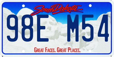 SD license plate 98EM54