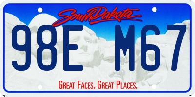 SD license plate 98EM67