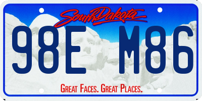 SD license plate 98EM86