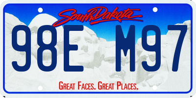 SD license plate 98EM97