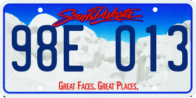 SD license plate 98EO13