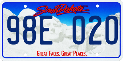 SD license plate 98EO20