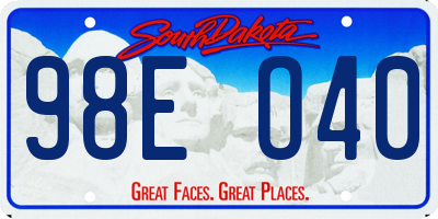 SD license plate 98EO40