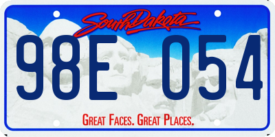 SD license plate 98EO54